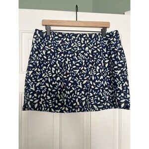 LL Bean Everyday Performance Skort Navy Blue Pattern Size Large
